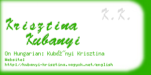 krisztina kubanyi business card